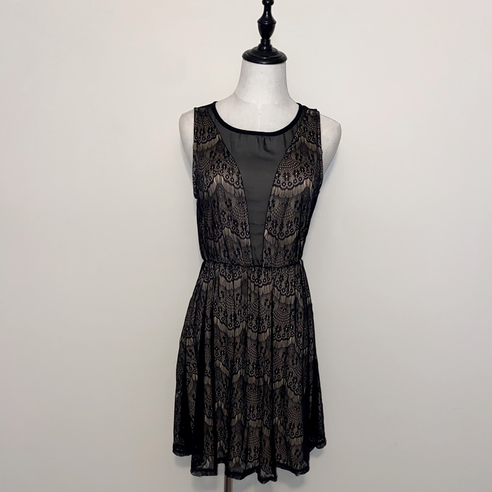 Black & Tan Lace Dress